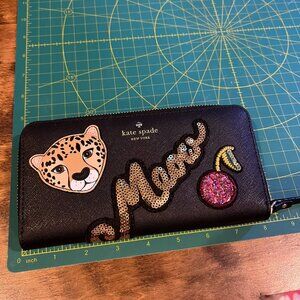 Kate Spade Run Wild Leopard Neda Wallet Bin CB